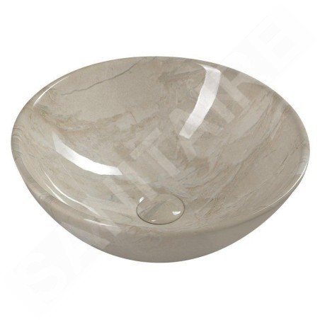 Sapho Dalma - Vasque à poser, diamètre 420 mm, sans trop-plein, sans trou pour robinetterie, marfil MM127
