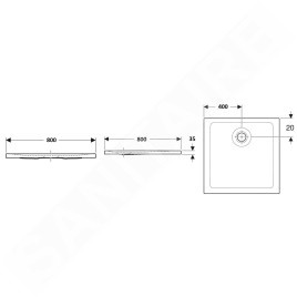 Geberit Nemea - Receveur de douche 800x800 mm, antidérapant, blanc mat 550.590.00.1