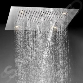 Steinberg 390 - Douche de tête, 600x600 mm, 3 jets, éclairage LED, acier 390 6620
