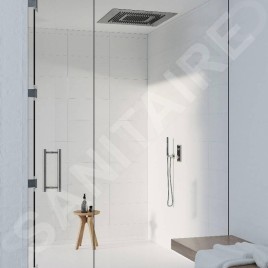 Steinberg 390 - Douche de tête, 600x600 mm, 3 jets, éclairage LED, acier 390 6620