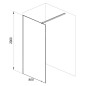 Ravak Walk-In - Paroi de douche Walk-in Wall, 800x2000 mm, noir/verre clair GW9W40300Z1