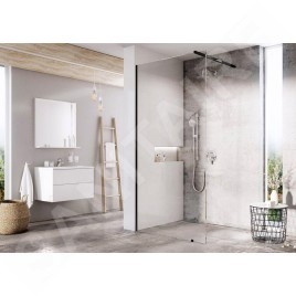 Ravak Walk-In - Paroi de douche Walk-in Wall, 800x2000 mm, noir/verre clair GW9W40300Z1