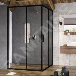 Ravak Blix Slim - Porte de douche, 1200x1950 mm, noir/verre transparent X1XMG0300Z1
