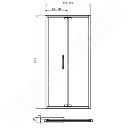 Ideal Standard i.Life - Portes de douche pliantes 1000 mm, silver bright / verre clair T4853EO