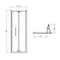 Ideal Standard i.Life - Portes de douche pliantes 800 mm, silver bright / verre clair T4850EO