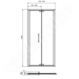 Ideal Standard i.Life - Portes de douche pliantes 950 mm, silver bright / verre clair T4852EO