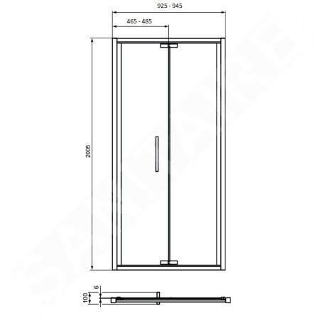 Ideal Standard i.Life - Portes de douche pliantes 950 mm, silver bright / verre clair T4852EO