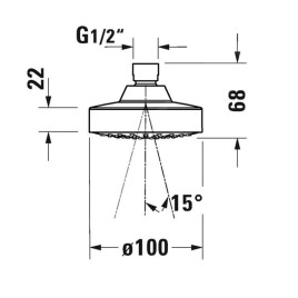 Duravit Douches - Douche de tête, diamètre 100 mm, blanc/chrome UV0660022010