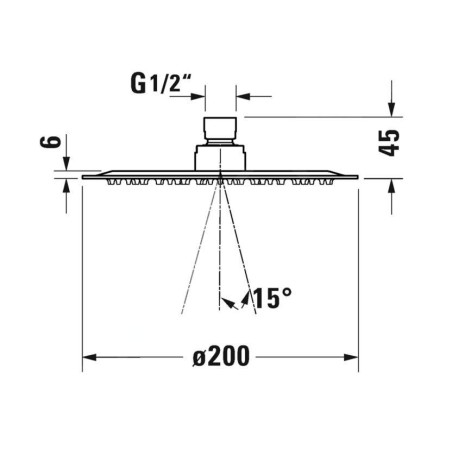 Duravit Douches - Douche de tête, diamètre 200 mm, chrome UV0660019010