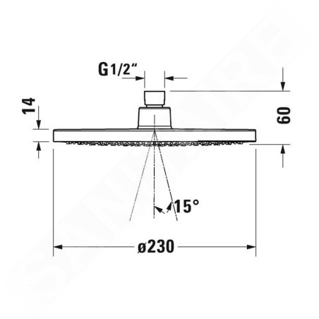 Duravit Douches - Douche de tête, diamètre 230 mm, blanc/chrome UV0662017010