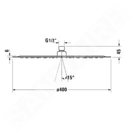 Duravit Douches - Douche de tête, diamètre 400 mm, chrome UV0660021010