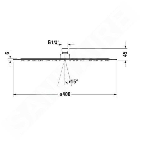 Duravit Douches - Douche de tête, diamètre 400 mm, chrome UV0660021010