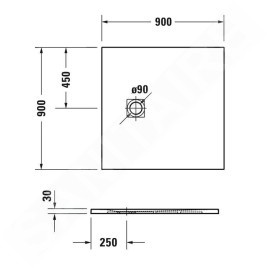 Duravit Sustano - Receveur de douche, 900x900 mm, DuraSolid, beige mat 720271640000000