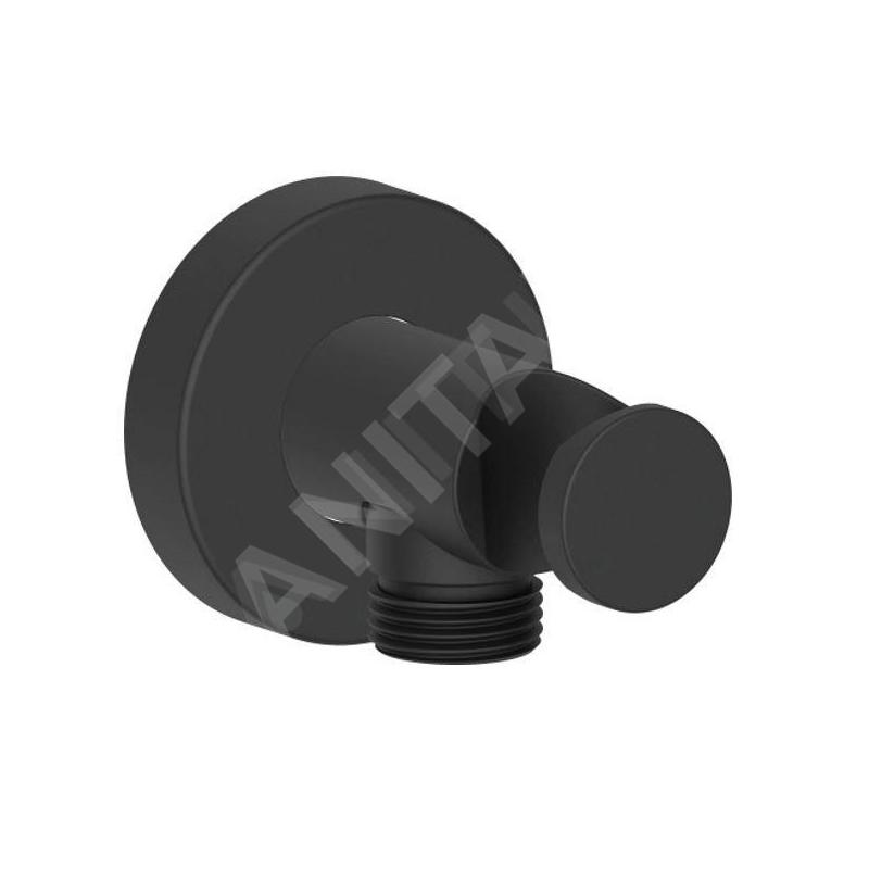 Duravit Accessoires - Coude de raccordement de douche, noir mat UV0630009046