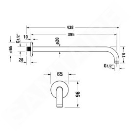 Duravit Accessoires - Bras de douche 410 mm, chrome UV0670028010