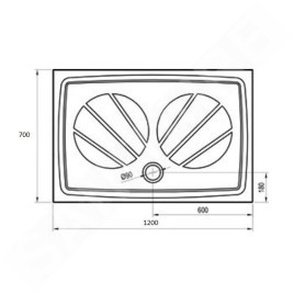 Ravak Galaxy Pro - Receveur de douche, 1200x700 mm, antidérapant, blanc XA03G101010