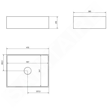 Sapho Formigo - Vasque, 475x365 mm, sans trop-plein, vert FG123