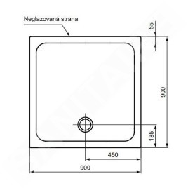 Ideal Standard Connect 2 - Receveur de douche 900x900 mm, sortie à l’arrière, blanc R036301