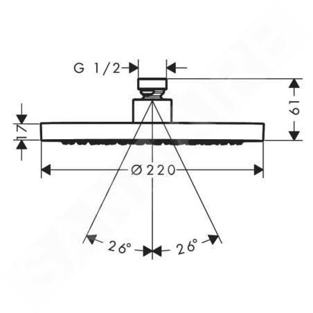 Axor Programme de douche - Douche de tête 220 mm, 1 jet, chrome 35382000
