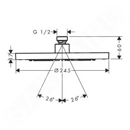Axor Programme de douche - Douche de tête, 245 mm, 1 jet, EcoSmart+, chrome 35389000