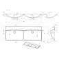 Sapho Maria - Double-lavabo 1200x460 mm, avec trop-plein, sans trou pour robinet, blanc MA120-0 Sapho Maria - Double-lavabo 1200x460 mm, avec trop-plein, sans trou pour robinet, blanc MA120-0