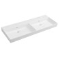 Sapho Kare - Double-lavabo 1200x455 mm, avec trop-plein, 2 trous pour robinet, blanc 17120