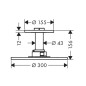 Axor Programme de douche - Douche de tête 300 mm avec connexion, 2 jets, noir mat 35304670