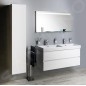 Sapho Kare - Double-lavabo 1200x455 mm, avec trop-plein, 2 trous pour robinet, blanc 17120