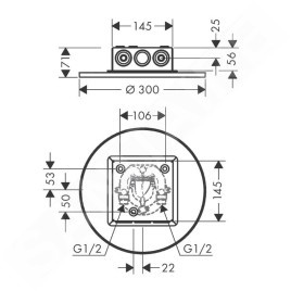 Axor Programme de douche - Douche de tête 300 mm, 2 jets, chrome 35305000