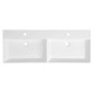 Sapho Kare - Double-lavabo 1200x455 mm, avec trop-plein, 2 trous pour robinet, blanc 17120