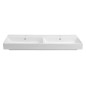 Sapho Kare - Double-lavabo 1200x455 mm, avec trop-plein, 2 trous pour robinet, blanc 17120
