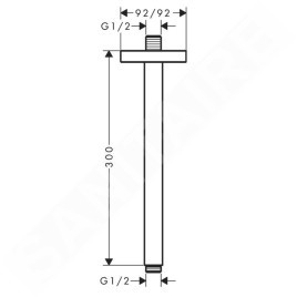 Axor Programme de douche - Bras de douche de plafond, 300 mm, noir mat 26438670
