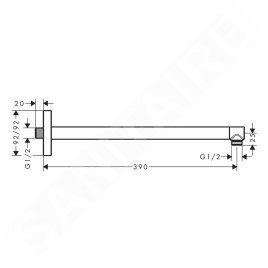 Axor Programme de douche - Bras de douche, 390 mm, chrome 26967000