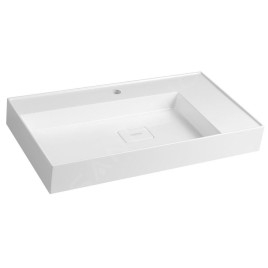 Sapho Godiva - Lavabo 830x440 mm, sans trop-plein, trou pour robinetterie, blanc GU083L