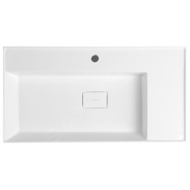 Sapho Godiva - Lavabo 830x440 mm, sans trop-plein, trou pour robinetterie, blanc GU083L