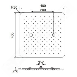 Steinberg 390 - Douche de tête, 400x400 mm, inox poli 390 4402