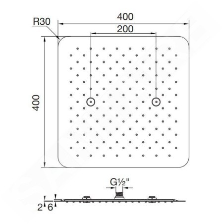 Steinberg 390 - Douche de tête, 400x400 mm, inox poli 390 4402