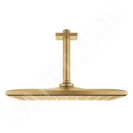 Grohe Rainshower - Douche de tête 310 Mono Cube 9,5l/min, avec bras de douche au plafond, Cool Sunrise brossé 26566GN0