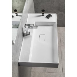 Sapho Godiva - Lavabo 830x440 mm, sans trop-plein, trou pour robinetterie, blanc GU083L