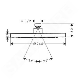 Axor Programme de douche - Douche de tête 245 mm, 1 jet, noir mat 35380670