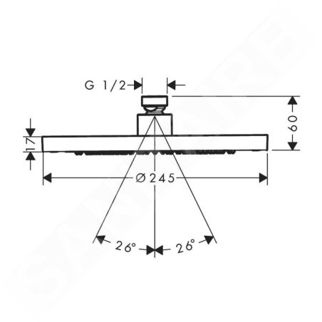 Axor Programme de douche - Douche de tête 245 mm, 1 jet, noir mat 35380670