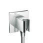 Axor Programme de douche - Coude de raccordement de douche avec support, chrome noir brossé 36734000