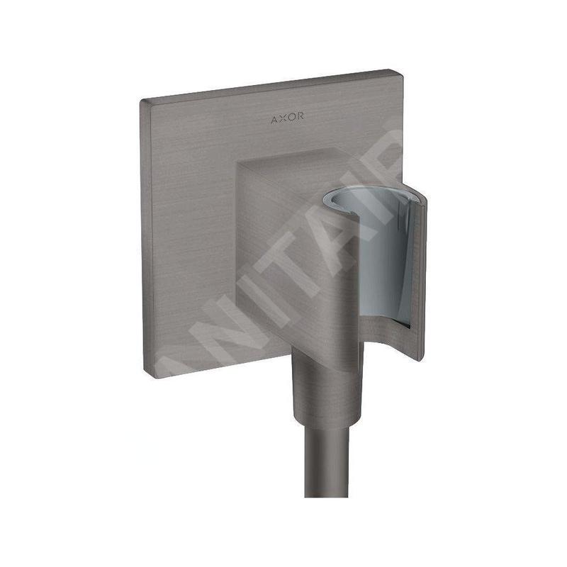 Axor Programme de douche - Coude de raccordement de douche avec support, chrome noir brossé 36734340