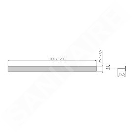 Alcadrain Douchegoten - Bande d'égalisation des sols 1200 mm, double face, hauteur 12 mm, tapis en acier inoxydable APZ905M/1200