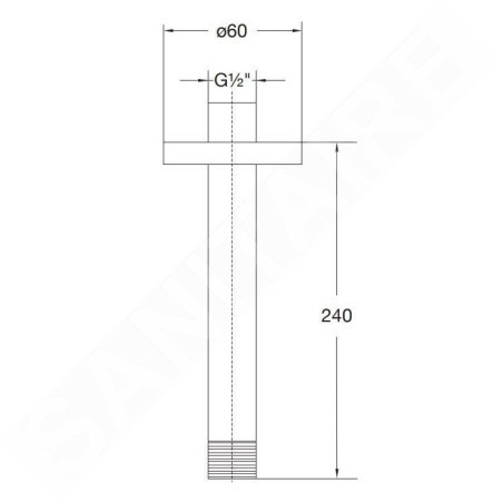 Steinberg 100 - Bras de douche de plafond, 240 mm, chrome 100 1581