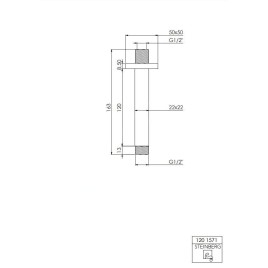 Steinberg 120 - Bras de douche de plafond, 120 mm, chrome 120 1571