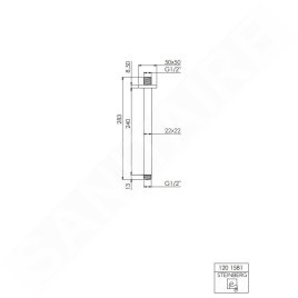 Steinberg 120 - Bras de douche de plafond, 240 mm, chrome 120 1581