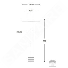 Steinberg 120 - Bras de douche de plafond, 360 mm, chrome 120 1591