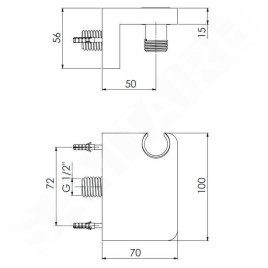 Steinberg 230 - Coude de raccordement avec support, chrome 230 1667