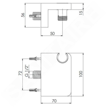 Steinberg 230 - Coude de raccordement avec support, chrome 230 1667